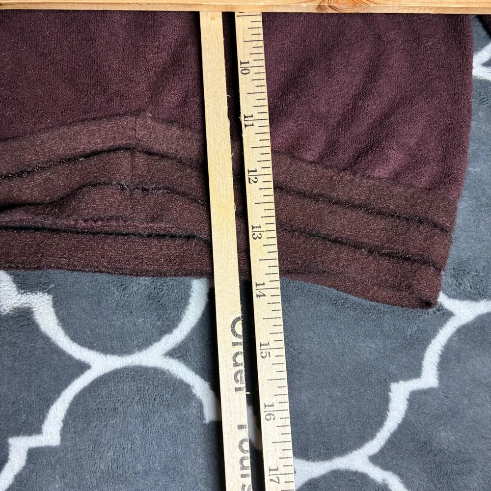 Alo Yoga Long Sleeve Crop Top Burgundy Maroon Criss Cross Waist Athletic Small